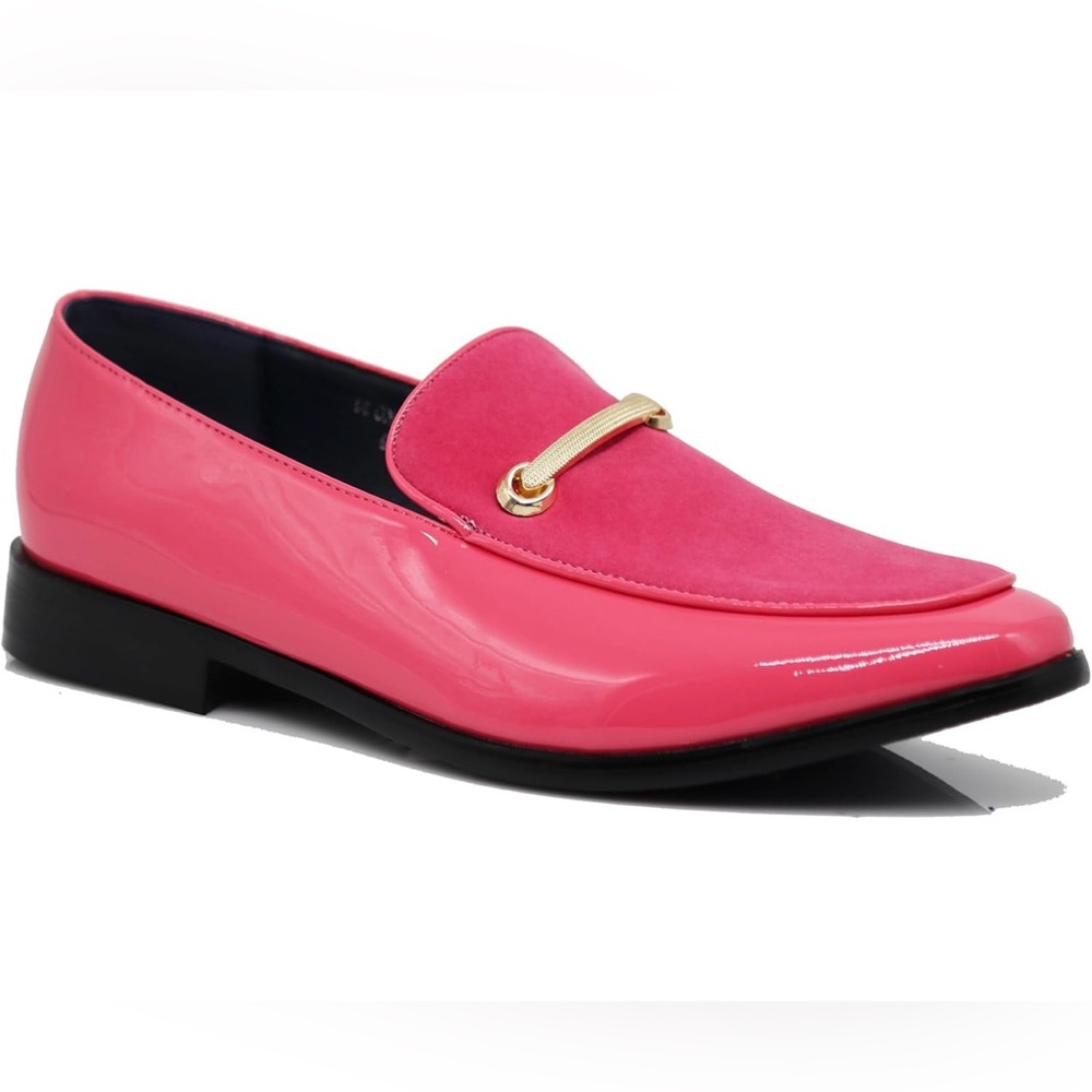 ENZO ROMEO/HOT PINK/Men's Vintage Satin Silky/ Loafers Slip On Shoes/SIZE 7